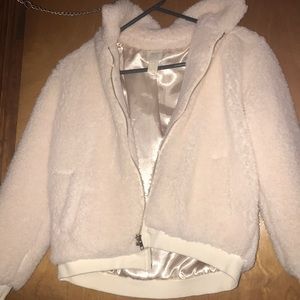 White forever 21 furry jacket